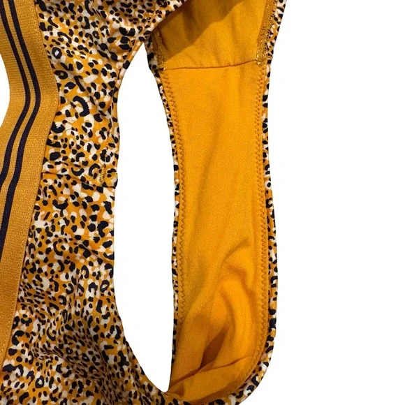 SEAFOLLY High Waist Bikini Bottoms Spirit Animal Gold Navy  Sz US 8 - Picture 11 of 11